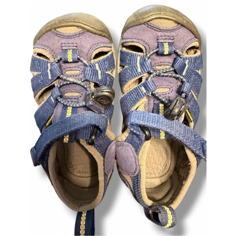 KEEN Unisex- Kids Newport H2 Closed Toe Water Sandals Blue Depths/Gargoyle Sz 8